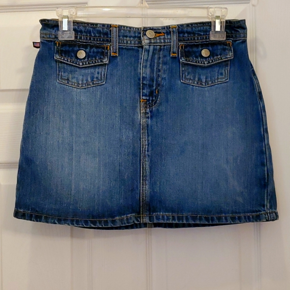 Polo Ralph Lauren Bleu Flap Pocket Mini Skirt Women's